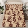 thumbnail image 2 of jejeloiu Western Cowboy Twin Sheet Sets,Vintage Shabby Chic Bedding For Men Women 3-Piece, 2 of 7