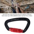 thumbnail image 4 of Hiking D Clip, Safe 25KN Auto Locking Climbing Clip Strong Carrying Capacity Light Weight Aviation Aluminum and Stainless Steel Hook Fall Arrest  for Hammock Red with Black, 4 of 7