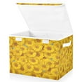 thumbnail image 2 of IAUYY 42*32*30cm Storage Bin with Lid Storage Boxes with Handles,300D Oxford Fabric+Hollow Board Applicable to Clothes Storage Office Storage,Glorious Petals, 2 of 6