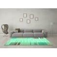 thumbnail image 3 of Ahgly Company Indoor Square Abstract Turquoise Blue Contemporary Area Rugs, 8' Square, 3 of 4