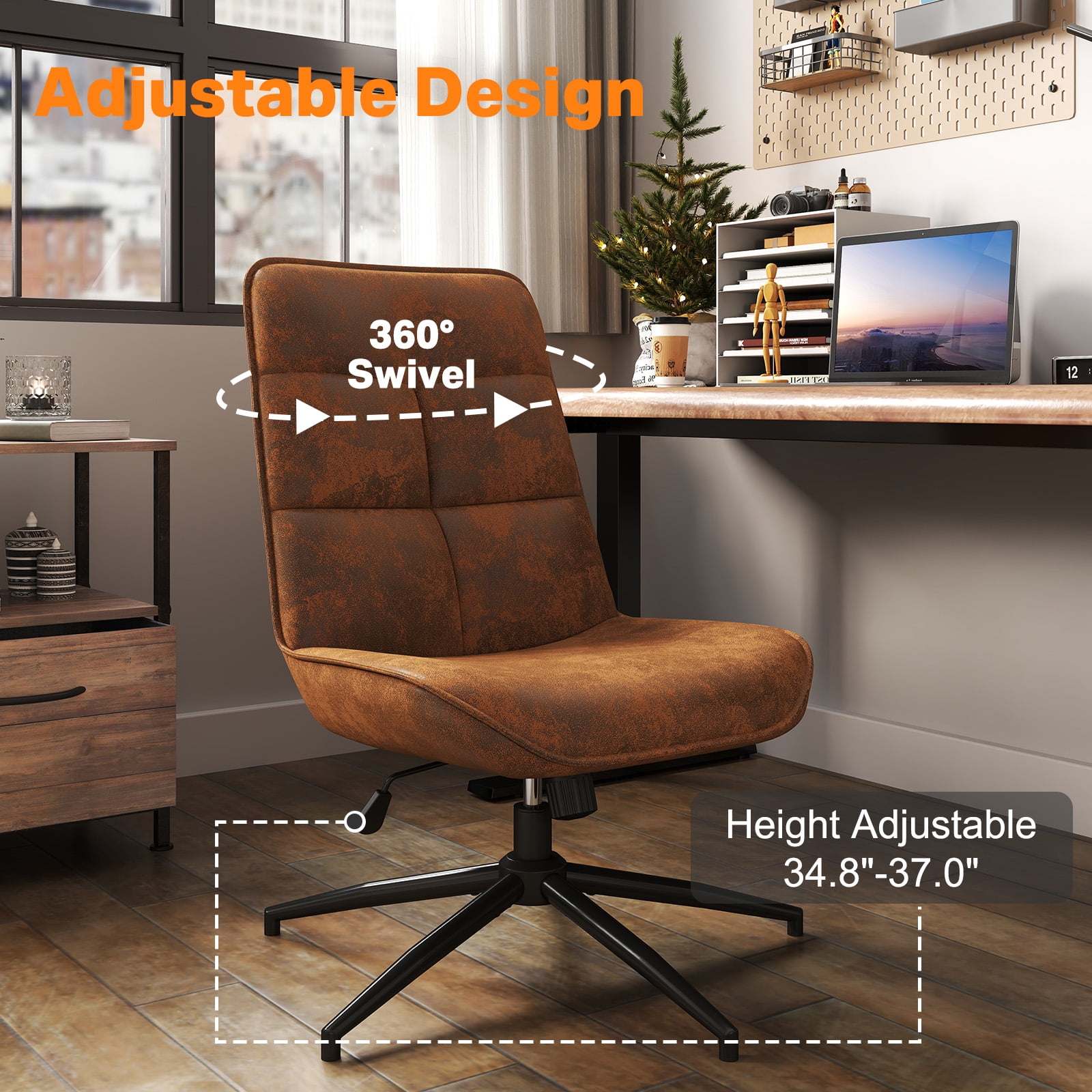 Homy Casa Recliner Chair Modern Home Theater Seating for Living Room Home Office Reading Nook, Suede Brown