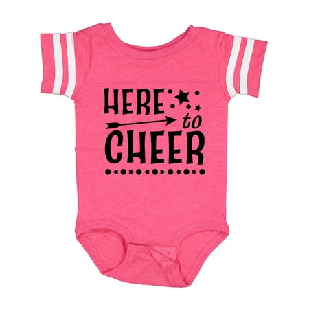 

Inktastic Here to Cheer- Cheerleading with Arrow and Stars Gift Baby Boy or Baby Girl Bodysuit