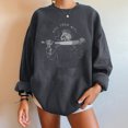 thumbnail image 4 of Sudadera extragrande de lana de manga larga con cuello redondo y estampado de calavera para mujer Fridja  hkj436, 4 of 7