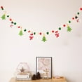 thumbnail image 4 of Christmas Party Decoration Banner Red Green Pom Garland Wall Hanging Flag Indoor Outdoor Fireplace Ornament Banner New Year Decor, 4 of 6