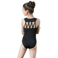 thumbnail image 4 of BULLPIANO 3-14 Years Girls Sleeveless Ballet Gymnastics Leotards Kids Athletic Crisscross Mesh Back Dancewear Unitards, 4 of 10