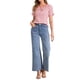 thumbnail image 2 of BLUSA DE CUADROS GINGHAM PARA MUJER CON VOLANTES EN EL CUELLO REDONDO Y MANGA ABULLONADA XS ROSA, 2 of 6