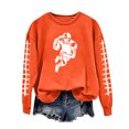 thumbnail image 3 of Jinhomg Women's Trendy Fall Pullover Casual Football Graphic Sweatshirt Lightweight Comfy Long Sleeve Crewneck Lounge Tops Daily Wear 90 off Clearance Sale Orange XL, 3 of 5