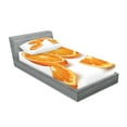 thumbnail image 2 of Ambesonne Nature Fitted Sheet & Pillow Sham Set, Citrus Orange Tangerine Art, Twinxl, Marigold and White, 2 of 2