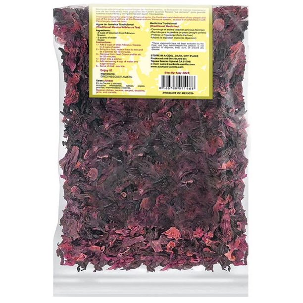 1 Lb Premium Dried Hibiscus Flowers – Organic Flor De Jamaica Seca (Caffeine-Free Loose Leaf)