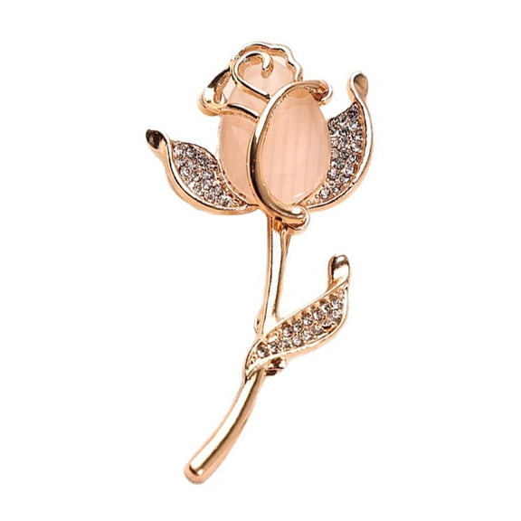 fuxzkrlz Retro Cat Eyes Tulip Brooch, Rhinestone Flower Decorative Lapel Pin Clip for Women, Sweater Cardigan Coat Suit Jewelry Accessories