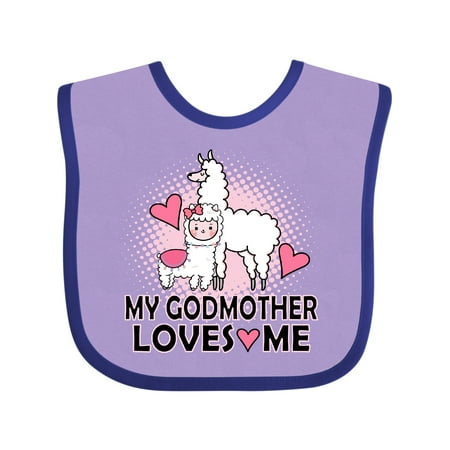 

Inktastic My Godmother Loves Me Llama Gift Baby Girl Bib