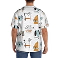thumbnail image 3 of Gukieu Puppy Print Men's Short-sleeved Shirts, Button-down Pocket Shirts, T-shirts, Beach Vacation Travel Summer Clothing-XX-Large, 3 of 5