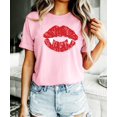 thumbnail image 4 of Trendy Vampire Lips T-Shirt for Women and Youth Girls Fall Halloween Graphic Tee Pink Shirt Adult Small, 4 of 4