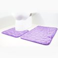 thumbnail image 4 of Yuarrent Alfombrilla de franela para puerta de baño, 2 uds., adoquín, antideslizante, para baño, antideslizante, absorbente, lavable Decoración del hogar violeta Yuarrent JJ21304-01, 4 of 6