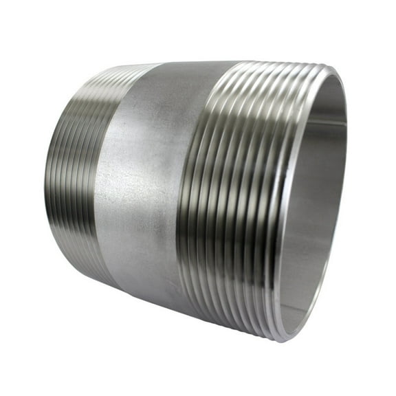 Barrel Nipple 4" NPT Threaded Ends, 4" Male x 3-1/2" Length