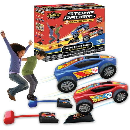 UPC: 0795516600003 | Stomp Rocket® Original Dueling Stomp Racers Launcher for Kids 2 Toy Cars 2 Toy Car Launchers 1 Jump Ramp and Race Car Stickers Gift for Boys and Girls Ages 5 and up
