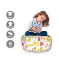 thumbnail image 2 of Fruits Storage Toy Bag Chair, Apple Watermelon Pears Banana Geometric Shapes Themed Concept, Stuffed Animal Organizer Washable Bag, Large Size, Multicolor, by Ambesonne, 2 of 3