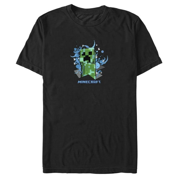 Men's Minecraft Charged Creeper  Graphic Tee Black X Large