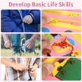 thumbnail image 4 of EIMELI Felt Kids Busy Board Basic Life Skills Learning Boards Educational Toys (Pink), 4 of 8