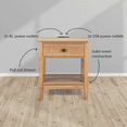 thumbnail image 2 of DecorTech Traditional Rectangular End Table with AC Power and USB Charging Ports, Oak, 2 of 9