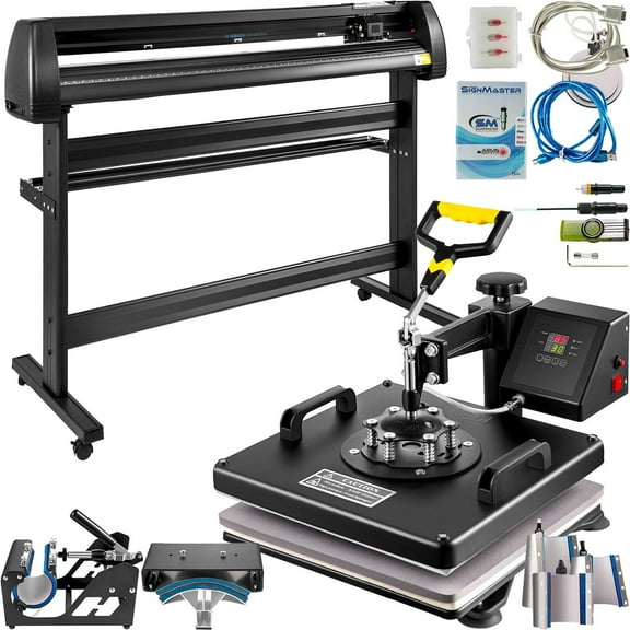 8 In 1 Heat Press 15"x15" Sublimation Machine   53" Vinyl Cutter/plotter Cutting