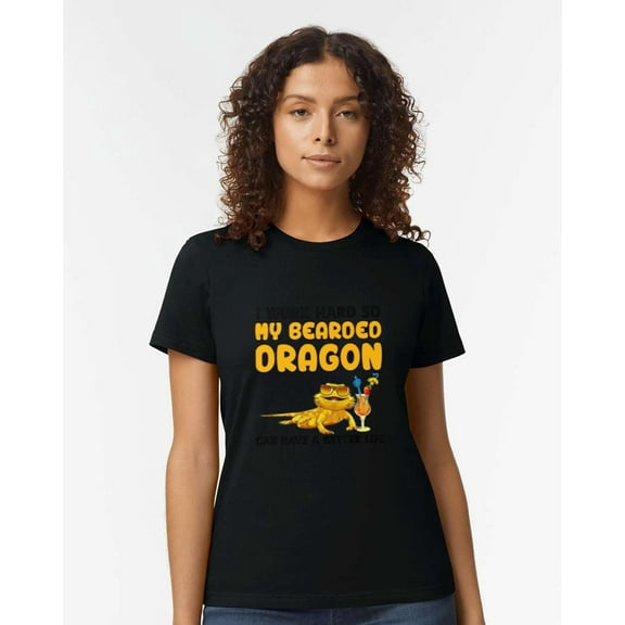 Funny Bearded Dragon T-Shirt, A Fun Design for Reptile Fans, for men & women, up to size 5XL.