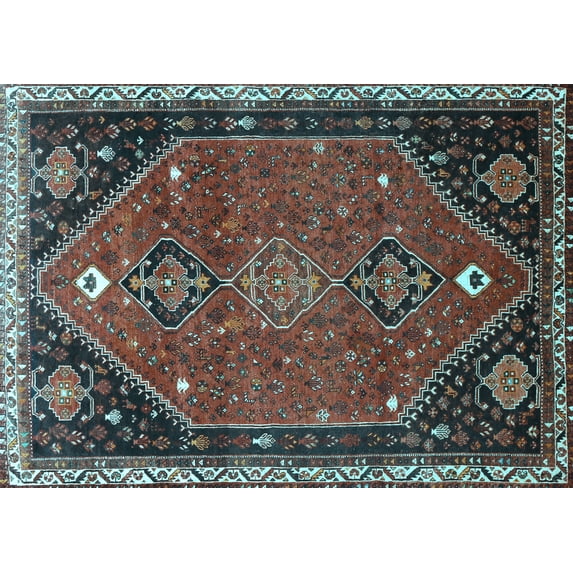 Ahgly Company Indoor Rectangle Persian Light Blue Traditional Area Rugs, 7' x 10'