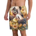 thumbnail image 2 of Balery Cute Panda Sunflower Traje de Baño Estilo Hawaiano para Hombre, Shorts de Secado Rápido con Bolsillos-Large, 2 of 6