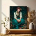 thumbnail image 6 of Woman With Globe Canvas Print，Hotel Lobby Bathroom Kitchen Wall Decor, 6 of 8