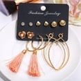 thumbnail image 1 of Fiudx Juego de Pendientes de Diamantes de Imitación, 6 Pares de Elegantes Gotas de Perlas de Cristal, Diseño Elegante de Aleación de Oro, Perfecto para Bodas, Compromisos y Fiestas, Accesorio de Moda, 1 of 6