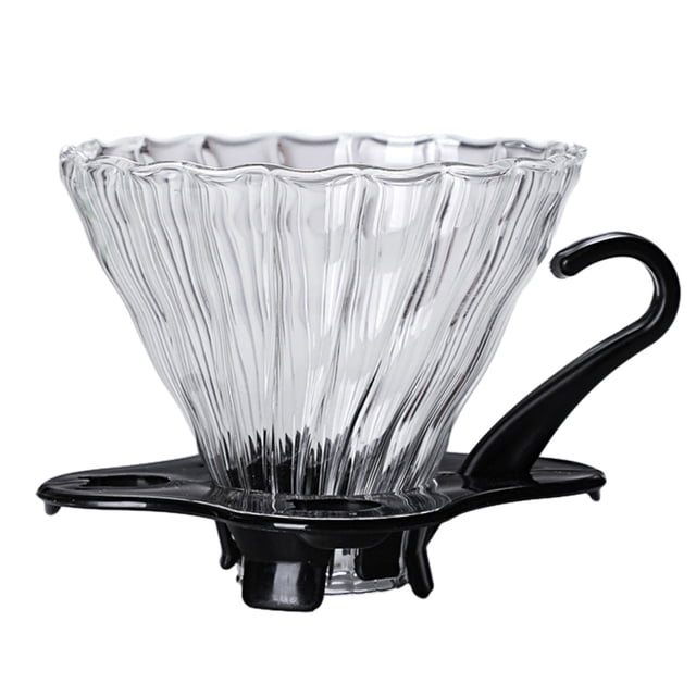 Embudo de café de vidrio, filtro de café de vidrio con mango, taza individual reutilizable, vierte sobre la olla, 1 Uds.