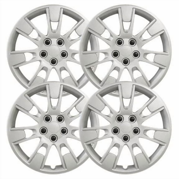 Fuel Rider Set of 4 16 inch Silver Snap-On Hubcaps Compatible With 2016 Toyota Corolla Special Edition 2014 Le Eco Plus 14-16 L, LE, LE Eco and S
