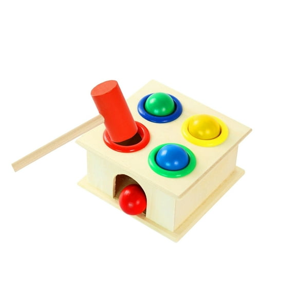 Kids Toys Wooden Toys Educational Toys Wooden Hammering Ball With Hammer Box Color Cognit Toy