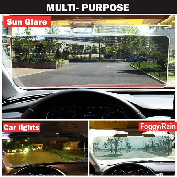 Car Sun Visor Extender Anti Glare Blocker, HD Day Night Driving Visor Glare  Sun Shield Tinted Lens Blocker Car Extender Visor Sunscreen, Reduces Glare  and Eye Strain (2 Pack) 