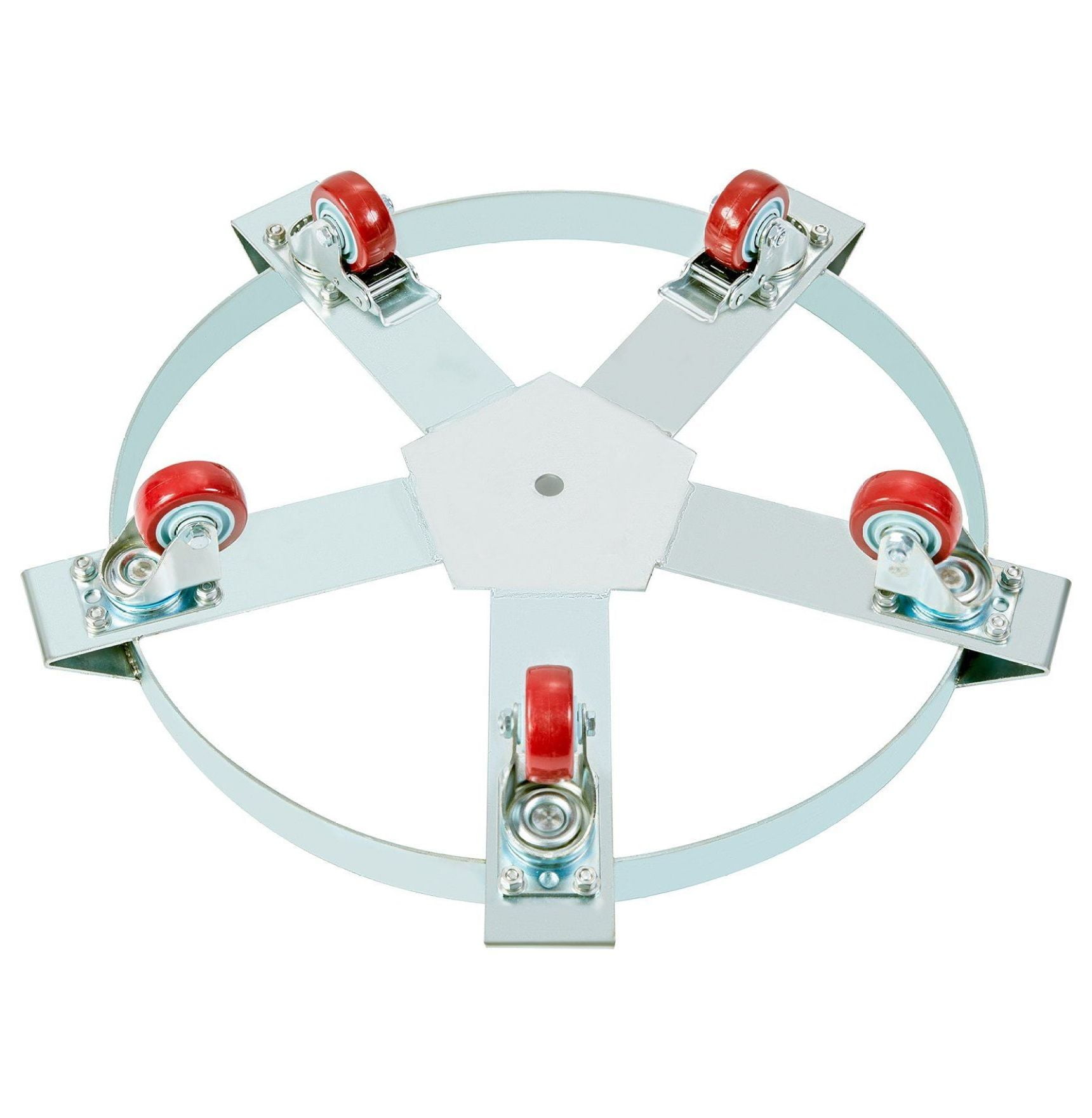 55 Gallon Drum Dolly - 1250lbs Capacity - Heavy Duty Steel Barrel Dolly Cart - Hand Truck with 5 Swivel Casters - Warehouse Drum Handling