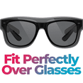 thumbnail image 4 of Grinderpunch Cover-Ups Black Fit Over Sunglasses - Wrap Around Sunglasses - People Who Wear Prescription Glasses in the Sun - Black, 4 of 7