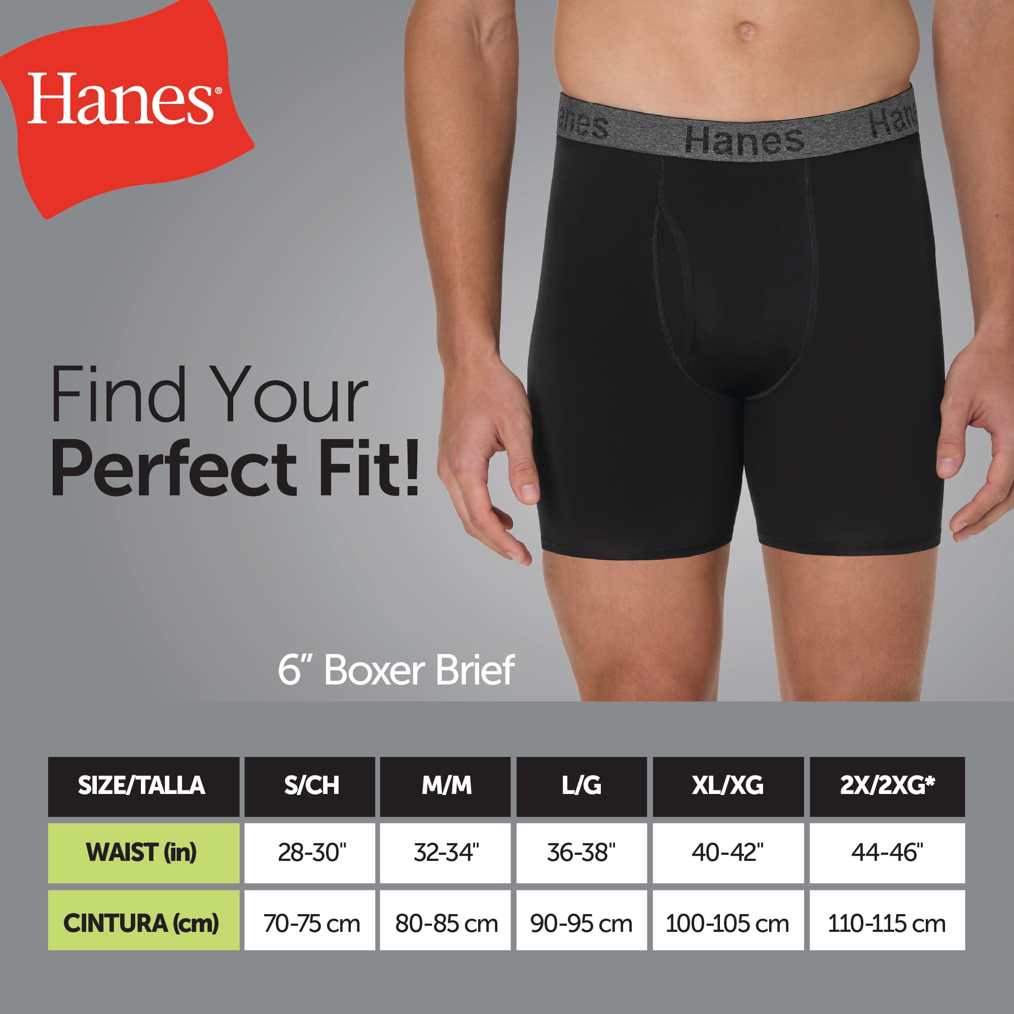Underwear Boxer Briefs with Stay Dry Pouch, 3-Pack, Cotton Stretch Underwear, Black