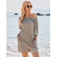 thumbnail image 3 of EKOUAER Rompers for Women Casual Ribbed Short Sleeve T-Shirt Tee Romper Summer Outfits with Pockets 2026, 3 of 6