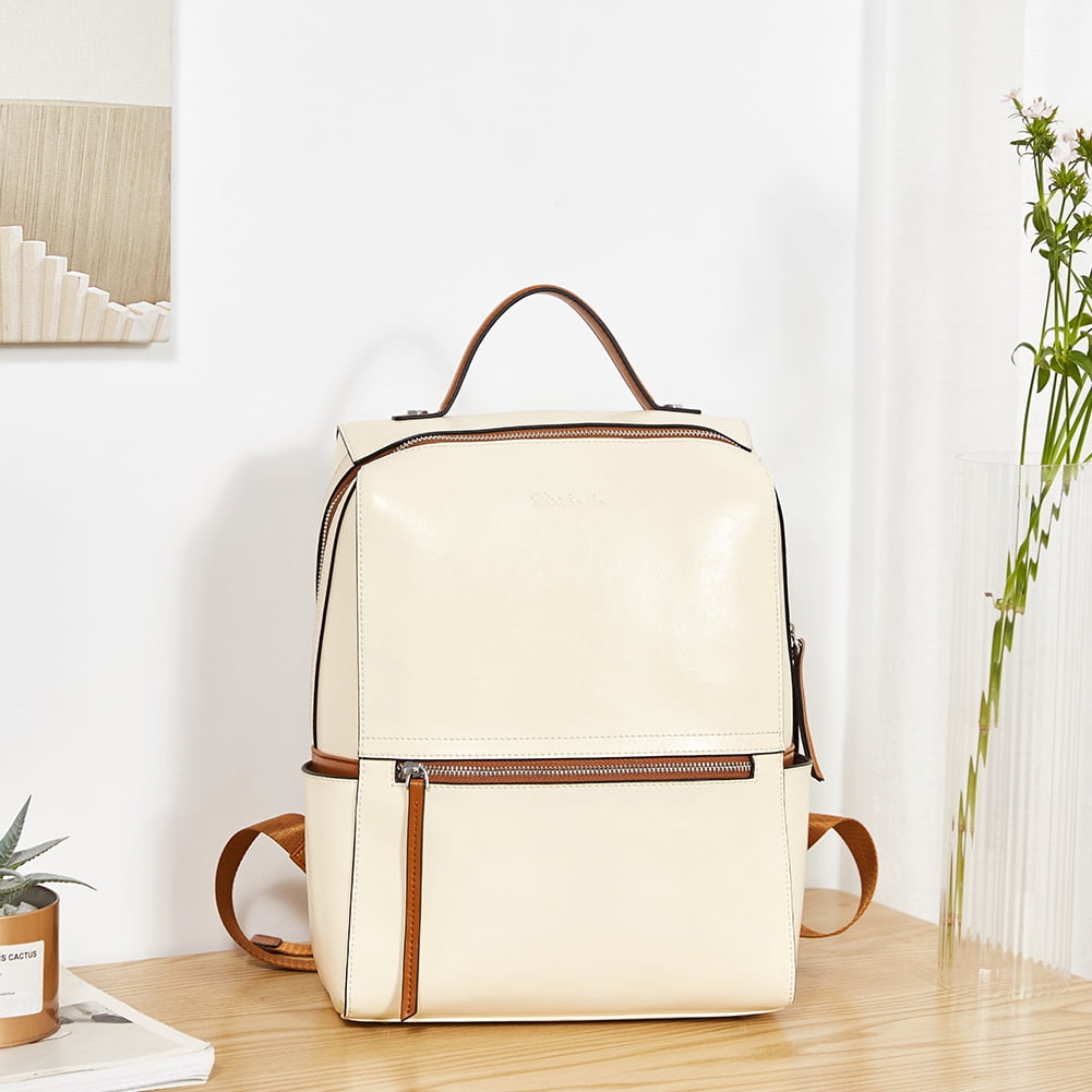 Genuine Leather Backpack Purse Fashion Small Travel Daypack - Temu