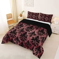 thumbnail image 2 of jejeloiu Dramatic Damask Queen Comforter Set,Gothic Print Comforter Sets Queen For Adults,Red Black,Black Reversible,3pcs,1 Comforter and 2 Pillowcases, 2 of 7