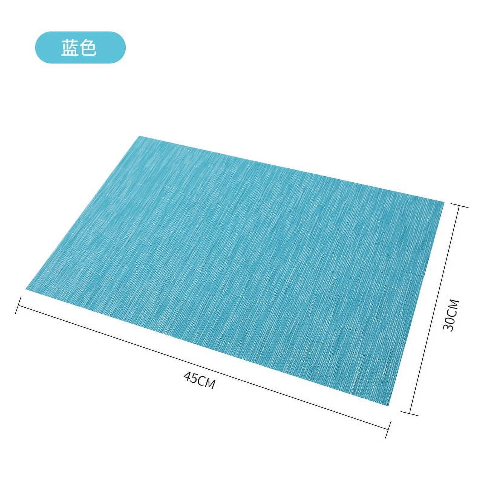 Stcomart Set of 8 Blue Vinyl Placemats - 12 x 18 Inches Washable PVC Table Mats for Dining Room Kitchen