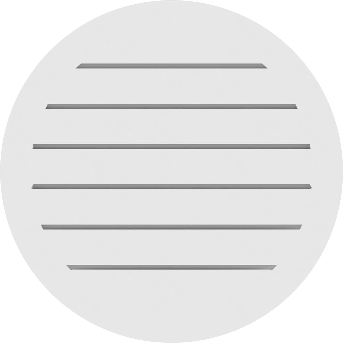 26"W x 26"H Round Surface Mount PVC Gable Vent: Functional, w/ 2"W x 1-1/2"P Brickmould Frame
