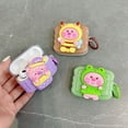 thumbnail image 4 of Bonita funda para auriculares con dibujos animados en 3D de castor para AirPods 1, 2 y 3, con llavero, suave funda protectora inalámbrica con Bluetooth para AirPods Pro 2, 4 of 5