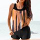 thumbnail image 2 of Modesto Trajes de Baño para las Mujeres Multicolor Gradiente Impresión de Espalda Recorte, Pantalones Cortos de Cintura Alta Y Sling Top para la Playa, la Piscina Y las Vacaciones, 2 of 6