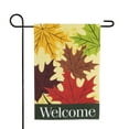 thumbnail image 3 of Northlight Maple Leaves 'Welcome' Fall Harvest Outdoor Garden Flag - 18" x 12.5", 3 of 5