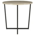 thumbnail image 5 of Evelyn&Zoe Pivetta 22" Wide Round Side Table with MDF Top, Blackened Bronze/Antiqued Gray Oak, 5 of 6