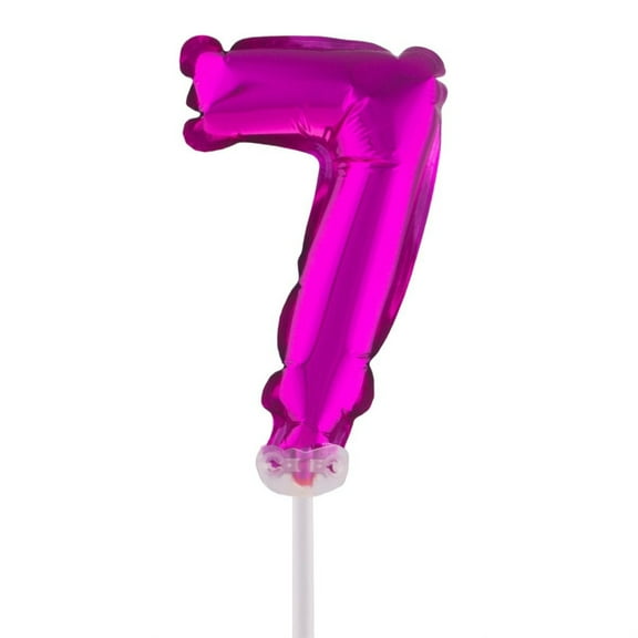 Balloon-Foil-Cake Topper-Number 7-5"-Pink