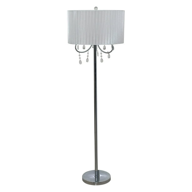 Catalina Lighting 19520 002 Glam Chandelier Floor Lamp With Dazzling Crystal Beads Faux Silk Pleated Shade 58 Chrome Com Catalina Lighting 19520 002 Glam, Catalina Glam Table Lamp