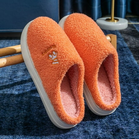 

CoCopeanut Platform Simple Women Fur Slippers 2022 Winter New Home Plush Warm Cotton Slippers Indoor Slippers Woman Shoes Cotton Shoes