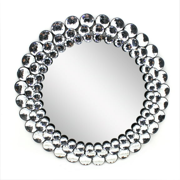 Wall Mirror Silver Round Mirrors for Wall Decor,17"